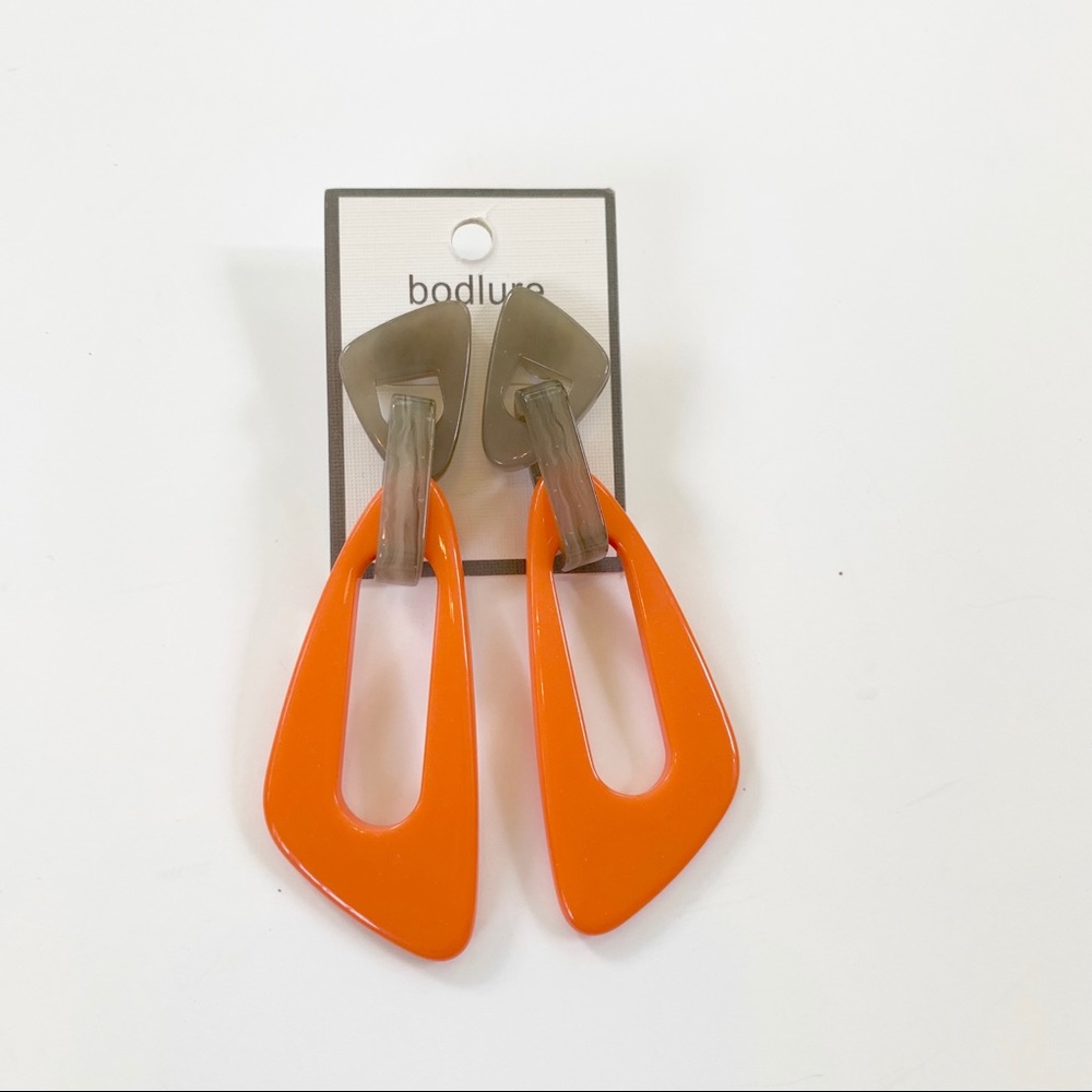 Geometric Shape Acrylic Linked Drop Earrings NWT - Picture 6 of 6